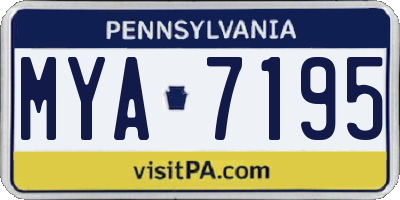 PA license plate MYA7195