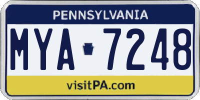PA license plate MYA7248