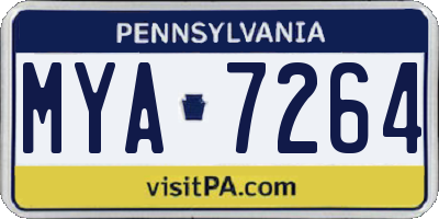 PA license plate MYA7264
