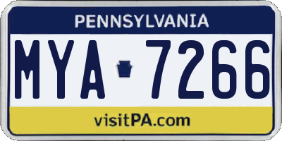 PA license plate MYA7266