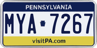 PA license plate MYA7267