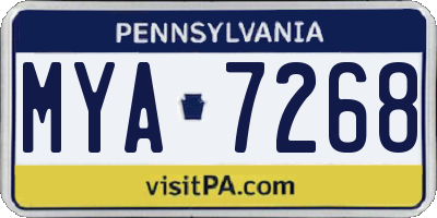 PA license plate MYA7268