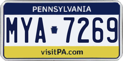PA license plate MYA7269