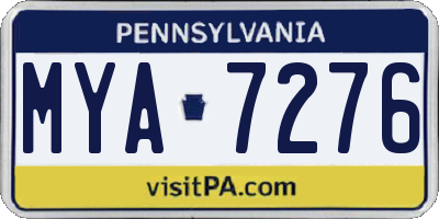 PA license plate MYA7276