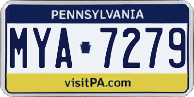 PA license plate MYA7279