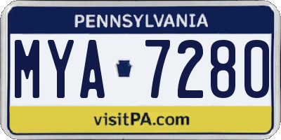 PA license plate MYA7280