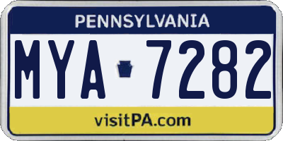 PA license plate MYA7282