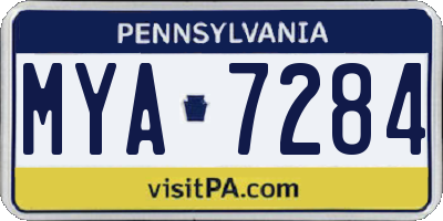 PA license plate MYA7284
