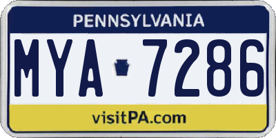 PA license plate MYA7286