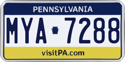 PA license plate MYA7288