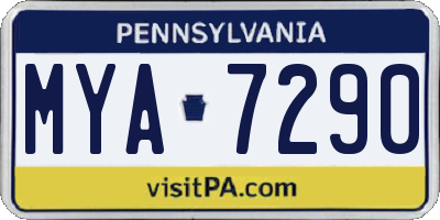 PA license plate MYA7290