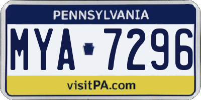 PA license plate MYA7296