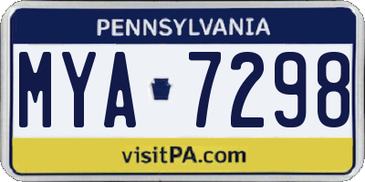 PA license plate MYA7298