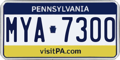 PA license plate MYA7300