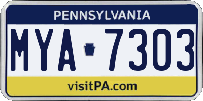 PA license plate MYA7303