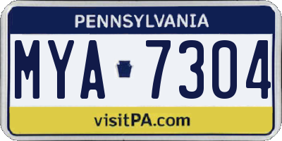 PA license plate MYA7304