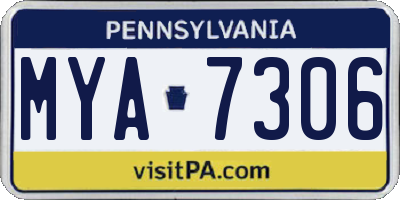 PA license plate MYA7306