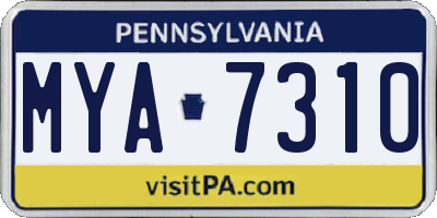 PA license plate MYA7310