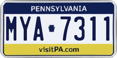 PA license plate MYA7311