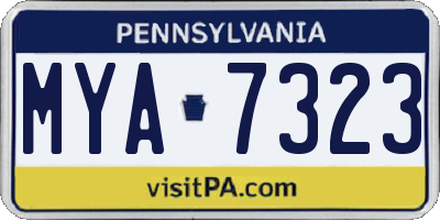PA license plate MYA7323