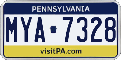 PA license plate MYA7328