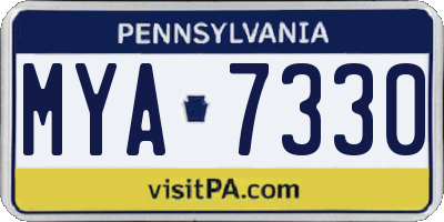 PA license plate MYA7330