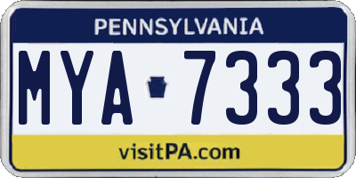 PA license plate MYA7333