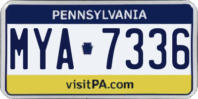 PA license plate MYA7336