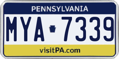 PA license plate MYA7339