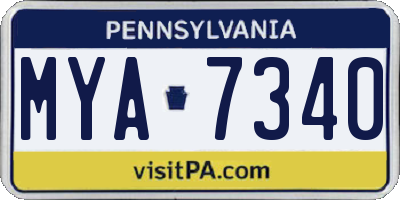 PA license plate MYA7340