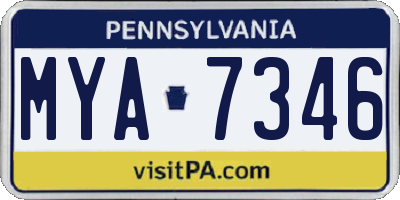 PA license plate MYA7346