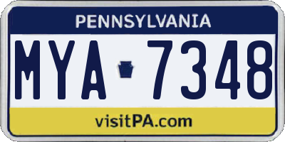 PA license plate MYA7348