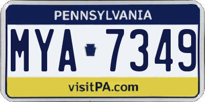 PA license plate MYA7349