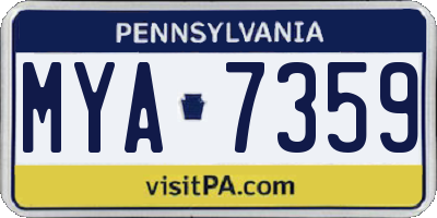 PA license plate MYA7359