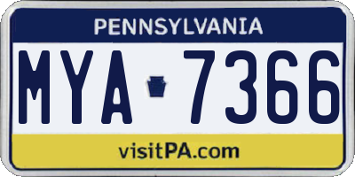 PA license plate MYA7366