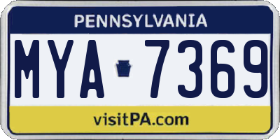 PA license plate MYA7369