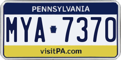 PA license plate MYA7370
