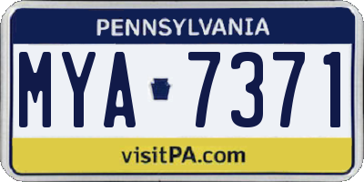 PA license plate MYA7371