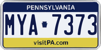 PA license plate MYA7373