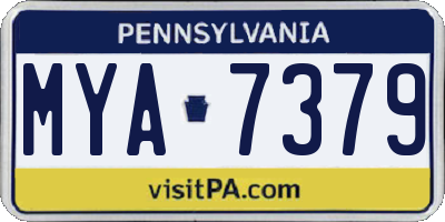 PA license plate MYA7379