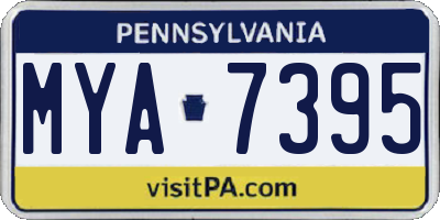 PA license plate MYA7395