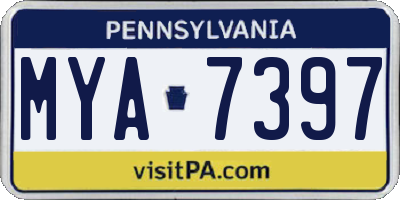 PA license plate MYA7397