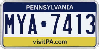 PA license plate MYA7413