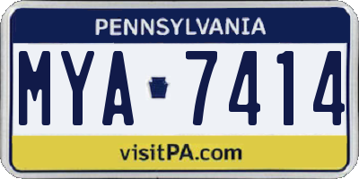 PA license plate MYA7414