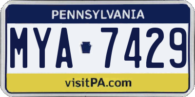 PA license plate MYA7429