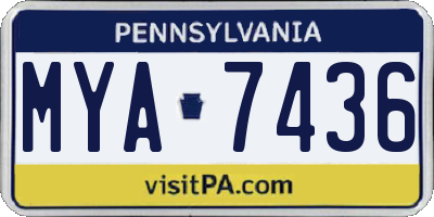 PA license plate MYA7436