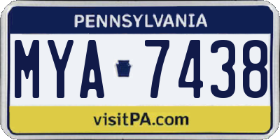 PA license plate MYA7438