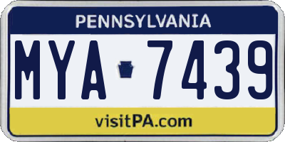 PA license plate MYA7439