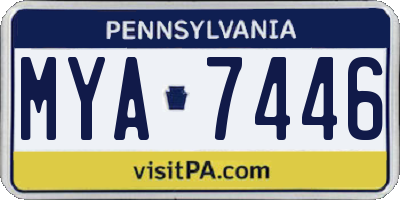 PA license plate MYA7446