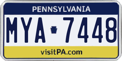 PA license plate MYA7448